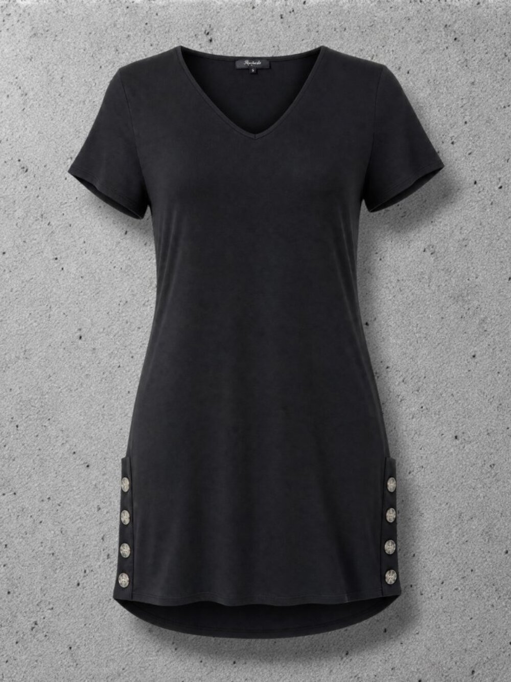 Madewell Black Meanwhile Side Tortoiseshell Button Short Sleeve Dress S